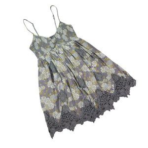 Free People Floral & Lace Spaghetti Strap Dress Size XS